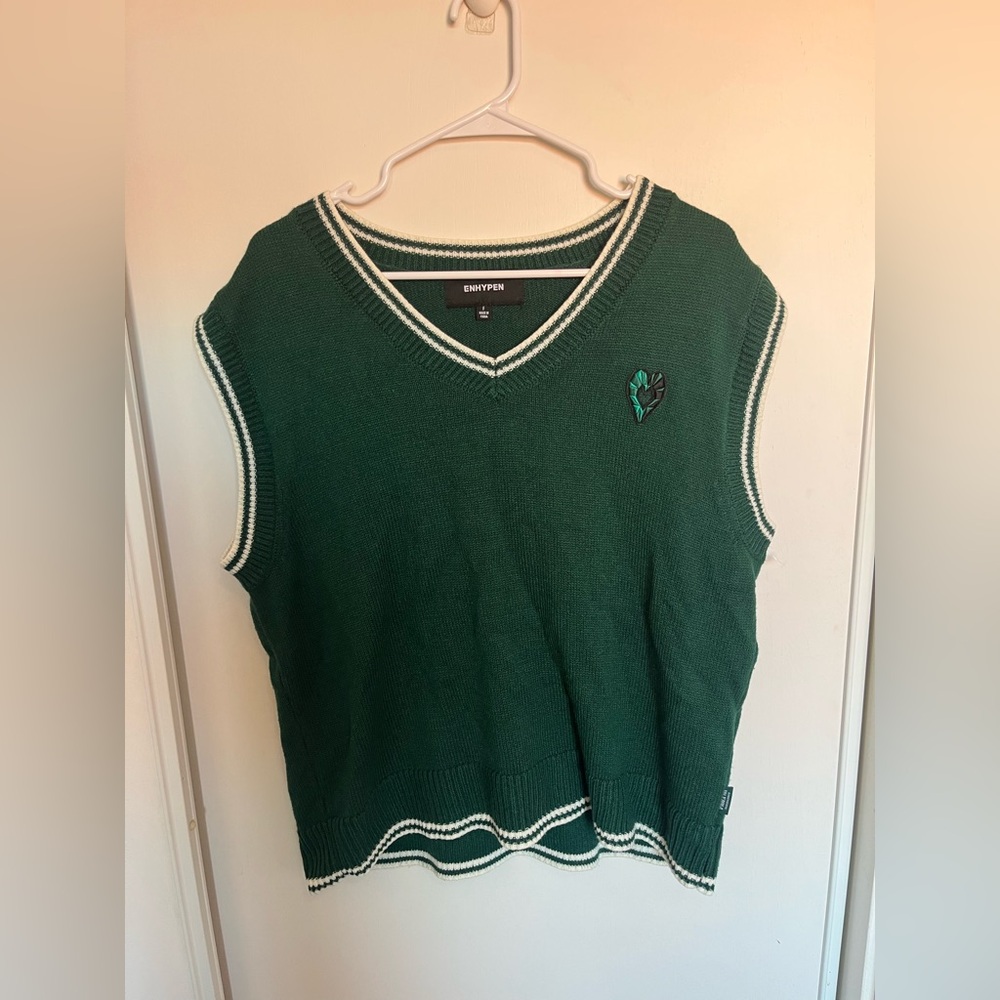 ENHYPEN DILEMMA KNIT VEST GREEN Uniform Weverse Shop Free Size Used